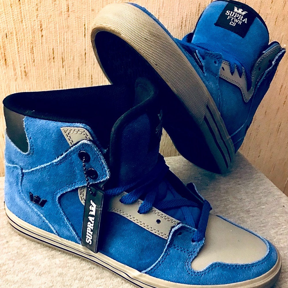 Vintage Supra Vaider Skate Shoes Blue/Gray US 9